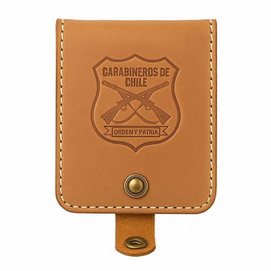 Porta Placa Cuero Carabineros de Chile